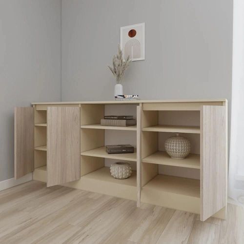 cumpără Comodă Smartex (16300) Т5 160cm Ivory+Stejar Deschis în Chișinău 