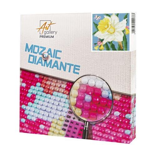 купить Картина по номерам Art Gallery BJ216 Mozaic cu diamante 20x20cm Narcis si fluturi в Кишинёве 