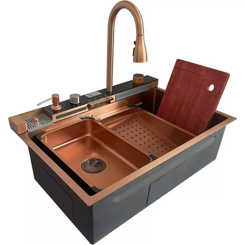 купить Мойка кухонная со смесителем SanDonna HD7550 Медный смеситель-водопад с регулируемой лейкой в Кишинёве 