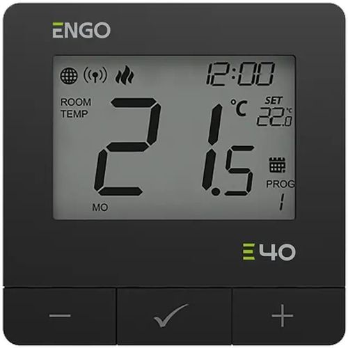 cumpără Termostat de cameră ENGO Controls E40-230B prin internet ZigBee/Wireless cu baterie, black în Chișinău 