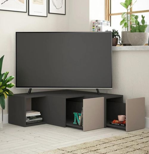 cumpără Comodă TV Trendy Compact, antracit, moka deschis 90x32x92cm în Chișinău 
