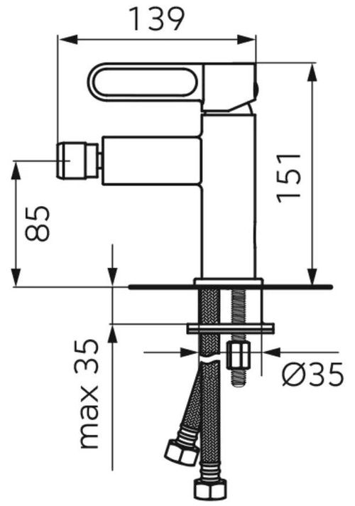 купить Смеситель для биде Zaffiro F-DESIGN Gun Metal FD1-ZFR-6-04 (bide) в Кишинёве 