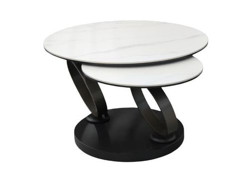купить Журнальный столик Deco Dion Matte White Marble + Dark Bronze в Кишинёве 