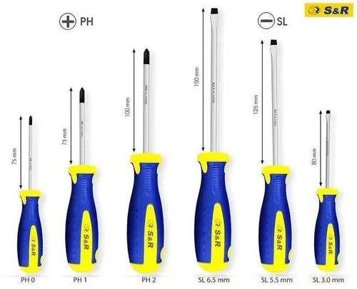 купить Набор ручных инструментов S&R 250681106 Набор отверток (6 шт.) в Кишинёве 