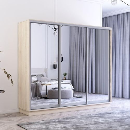 купить Шкаф Mobildor-Lux Fox uși glisante din oglinzi (240x60x200H cm) Sonoma в Кишинёве 