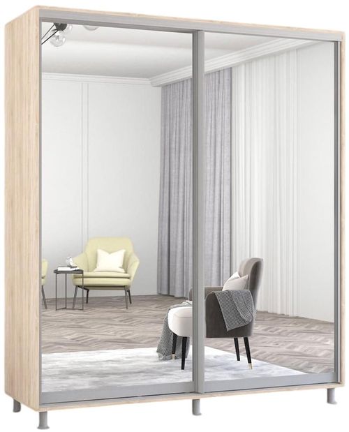 купить Шкаф Mobildor-Lux Aron-S uși glisante din oglinzi (200x60x200H cm) Sonoma в Кишинёве 