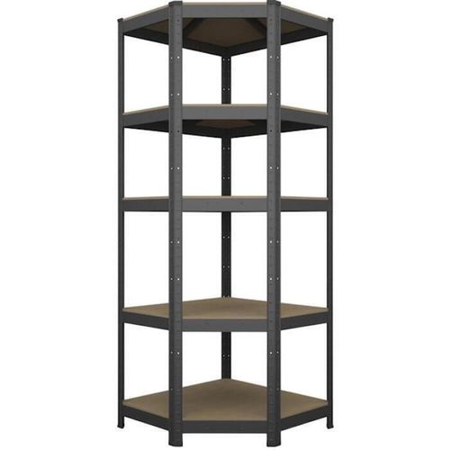 купить Cтеллаж складской Nex Home Raft metalic colț Budget 1800x900x400x705mm, 5 nivele MDF, Antracit в Кишинёве 