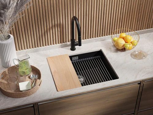 купить Мойка кухонная Primagran Prague 60 Level Undermount Black + accesorii 470x460 MP6KC#P в Кишинёве 