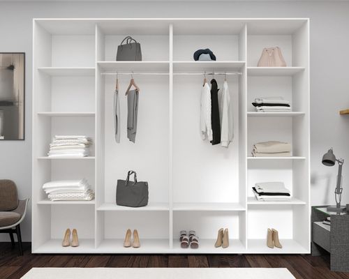 cumpără Dulap Nex Home Dulap cu uși glisante 280x60x220cm, Oglinda, Alb în Chișinău 