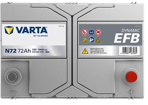 купить Автомобильный аккумулятор Varta 72AH 760A(JIS) клемы 0 (261x175x220) S4 026 EFB (572501076K262) в Кишинёве 