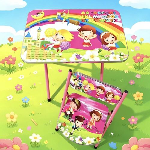 cumpără Set de mobilier pentru copii Richi (978125) Masa cu scaun Alfabet, roz, 60x40cm în Chișinău 