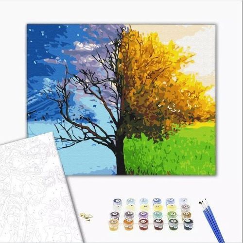 cumpără Tablou pe numere BrushMe BS52399FC 40х50cm (fără cutie) Schimbarea anotimpurilor în Chișinău 