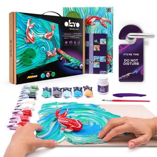 cumpără Set de creație Okto 10002 Tablou 3D cu plastilină ușoară 30x40сm, Crapi Koi în Chișinău 