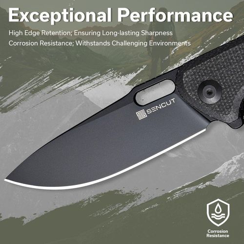 купить Нож походный Sencut S20065-3 Vesperon, mâner Micarta, Liner Lock в Кишинёве 