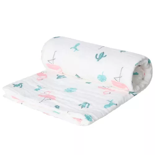 купить Комплект подушек и одеял Akuku A0686 Flamingos, paturica din muselina 110x105cm в Кишинёве 