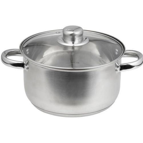 cumpără Cratiță Ambition 60832 Domotti, Santo, 18cm, 2.1L Stainless Steel, Tempered Glass în Chișinău 