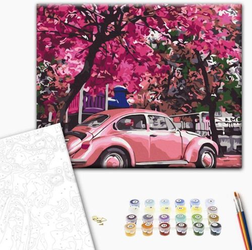 купить Картина по номерам BrushMe RBS32366FC 30x40 сm (fără cutie) Parcare înflorită в Кишинёве 