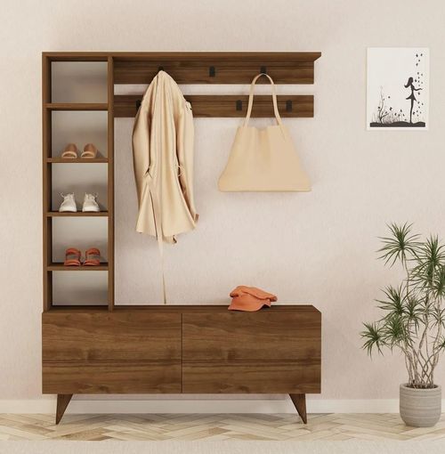 cumpără Mobilă pentru antreu Trendy Hale, Nuc, 120x162x32cm (GTR005921) în Chișinău 