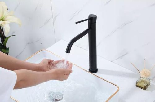 cumpără Baterie lavoar Frap F 10807-26 (lavoar innalt) INOX NEGRU în Chișinău 