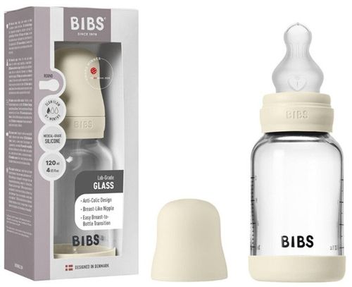 купить Поильник BIBS 50191216 Biberon din sticla anticolici Ivory cu tetina din silicon 0+ luni, 120ml в Кишинёве 