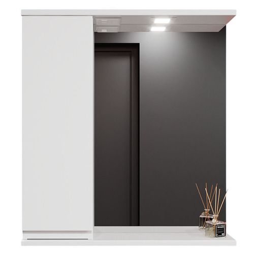 купить Зеркало для ванной Bayro Studio 700x750 левый белый мат в Кишинёве 