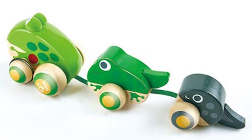 купить Игрушка каталка Hape E0365 Jucărie de tras cu șiret Familia broscuțelor la plimbare в Кишинёве 