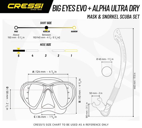 cumpără Accesoriu pentru înot Cressi-Sub Set inot BIG EYES EVOLUTION + ALPHA UD COMBO black/black (WDS337550) în Chișinău 