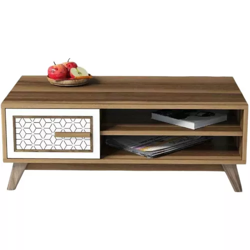 cumpără Măsuţă cafea Trendy Ayla, Nuc, Alb 105x38x60cm în Chișinău 