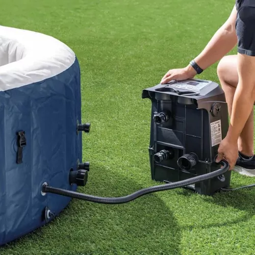 купить Бассейн с джакузи Intex 28486 Jacuzzi SPA gonflabil PureSpa Bubble Blue 180х66cm, 677L, 4 persoane в Кишинёве 