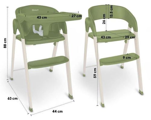 купить Стульчик для кормления BabyGo BGO-5109 Levels Khaki 3 in 1 в Кишинёве 