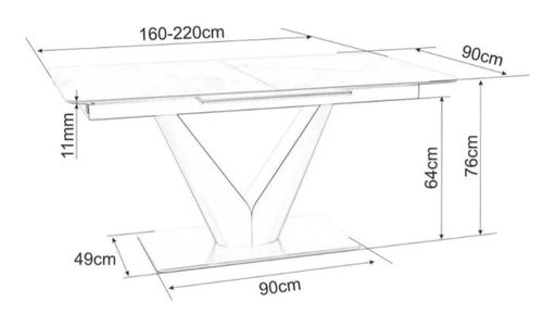 cumpără Masă Signal Canyon Ceramic (White Marble/Black Matte) în Chișinău 