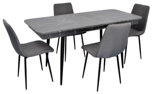 купить Комплект стол и стулья Evelin di Costacurta стол DT-432-3R B + 4 стула XR-154B Grey5 в Кишинёве 