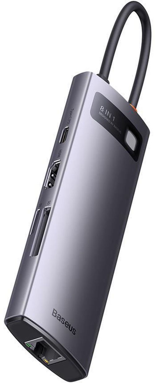cumpără Adaptor de rețea USB Baseus WKWG070013 4in1 Type-C to 4+USB-A, Metal Gleam Series, Space Gray în Chișinău 