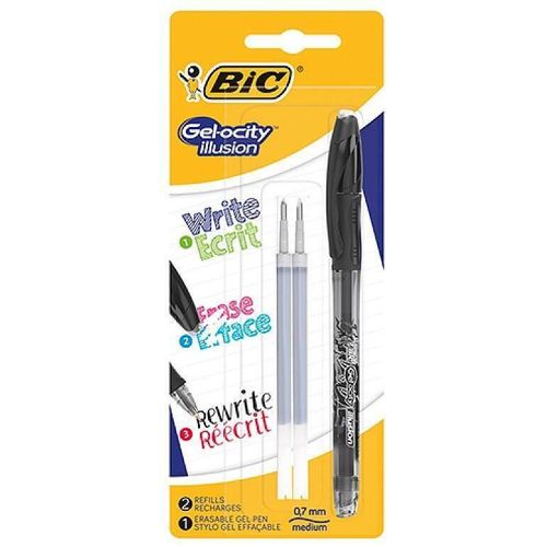 cumpără Instrumente de scris BIC 52787 Набор ручка гелевая роллер Gel-ocity черная + 2 стержня în Chișinău 