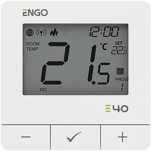 cumpără Termostat de cameră ENGO Controls E40-BATW prin internet ZigBee/Wireless cu baterie, programabil, white în Chișinău 