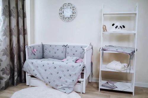 купить Детское постельное белье PernaMea Set lenjerie 8 piese Baby Panda Roz (PM.100262/1) в Кишинёве 