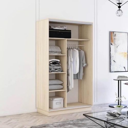 купить Шкаф Mobildor-Lux Fox uși glisante din PAL cu elemente din oglindă (170x60x230H cm) Sonoma в Кишинёве 