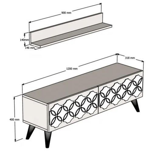 cumpără Comodă TV Trendy Nissan, Nuc 120x40x31cm în Chișinău 