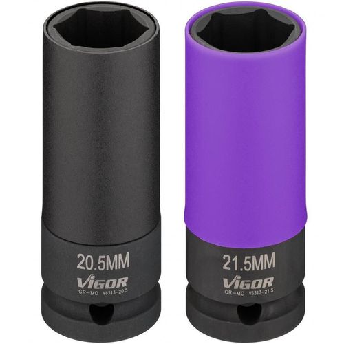 купить Набор головок, бит, насадок Vigor V6313, головки ударные глубокие 1/2" 20,5/21,5 мм для колёсных болтов (2 шт.) в Кишинёве 