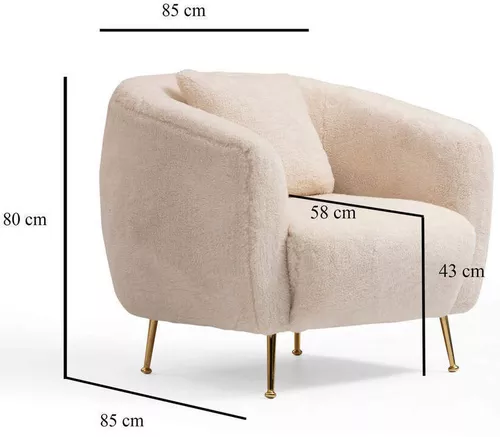 cumpără Fotoliu Trendy Istiridye-Bej 85x80x85cm în Chișinău 