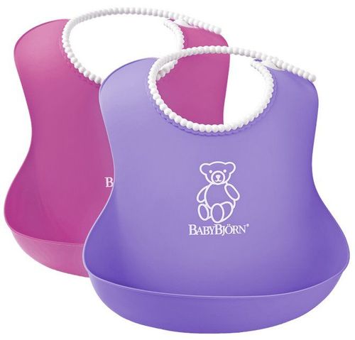 Set 2 bavete BabyBjorn Soft Bib Pink/Violet 