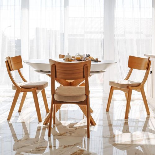 cumpără Masă Deco Nova Furnir Italian White+Wood Oak Leg în Chișinău 