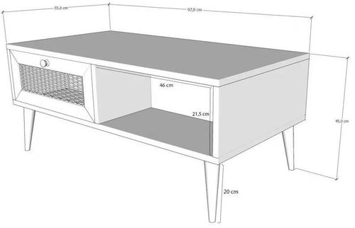 купить Журнальный столик Trendy Sidyma Stejar, 97x45x55cm (GTR000727) в Кишинёве 