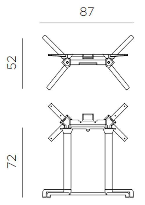 купить Стол Nardi Picior (baza) de masa aluminiu BASE SCUDO DOUBLE vern. antracite 54352.00.000 в Кишинёве 