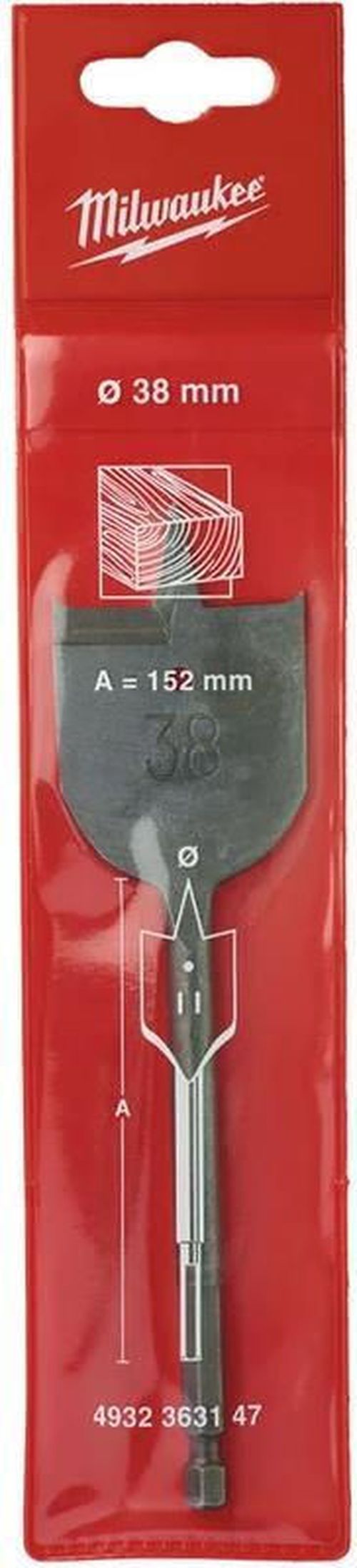 cumpără Burghiu Milwaukee 4932363147 Burghiu plat pu lemn cu prindere 1/4Hex 38x152 în Chișinău 