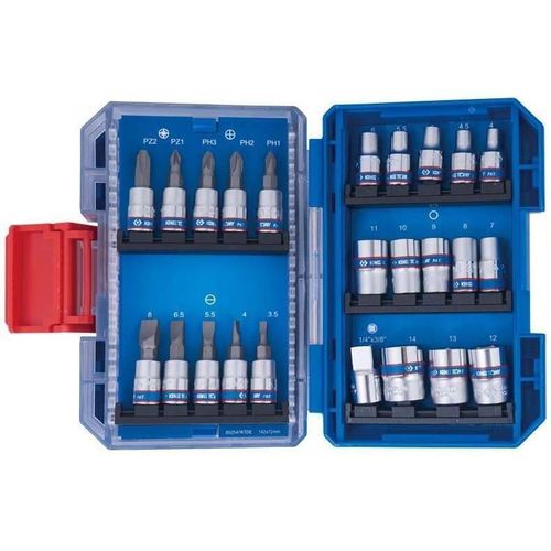 cumpără Set de tubulare, bite, duze King Tony Set 2547MR-EB de chei tubulare, biți și adaptoare tip E de 1/4", 47 buc. în Chișinău 