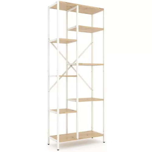 купить Cтеллаж складской Nex Home Raft metalic Loft Cascade 1780x700x300mm, 7 nivele, PAL, White / Oak Artisan в Кишинёве 