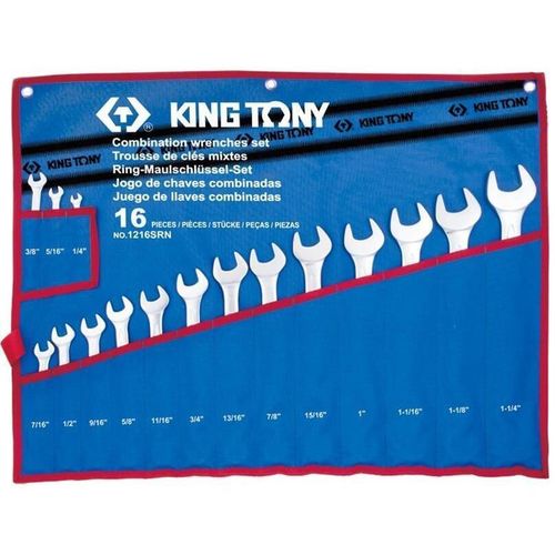cumpără Cheie fixă King Tony 1216SRN ключи комбинированные, дюймовые 16 пр. (Tetoron) în Chișinău 