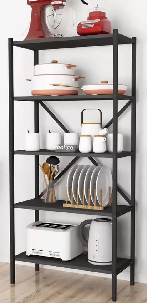 cumpără Etajeră Nex Home Bucatarie, 5 nivele, 66x35x128 cm, Antracit (13-05-01) în Chișinău 