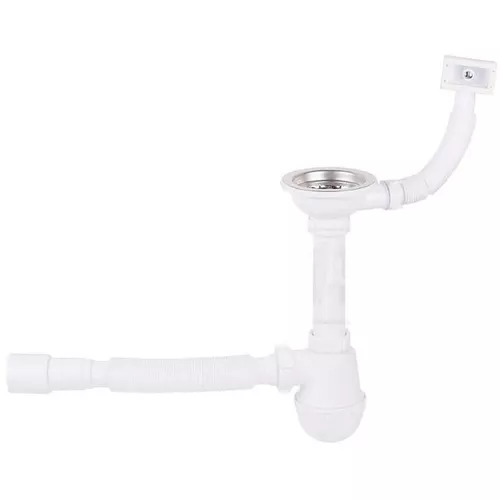 cumpără Sifon pentru chiuvetă bucătărie Metline B03-MF045 Sifon chiuveta D.3.1/2"x40 cu preaplin si furtun gofrat 40/50 în Chișinău 